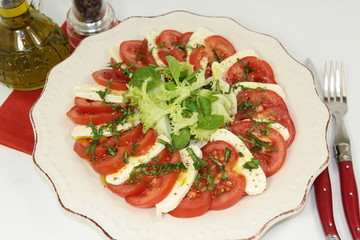 tomate et mozzarella