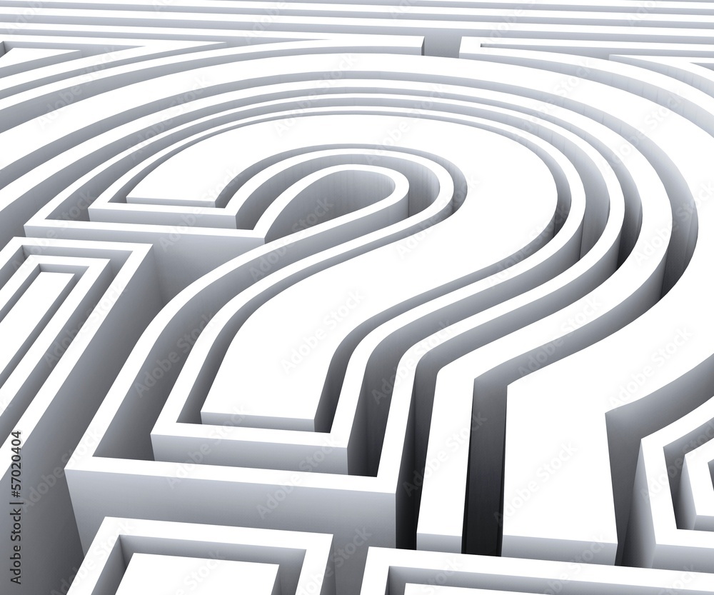Aufkleber question mark symbol shows faq solving