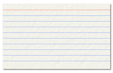 Old index card isolated on a white background.