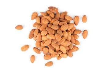 Almonds isolated on white background