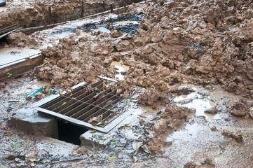 pile of mud at construction site