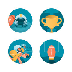 American football icons set. Part 3