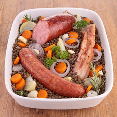 lentils with vegetables and meat