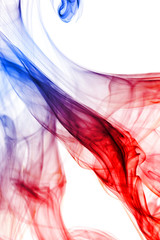 Blue and red smoke