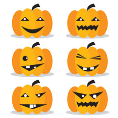 Pumpkins Halloween Set Vector.EPS10
