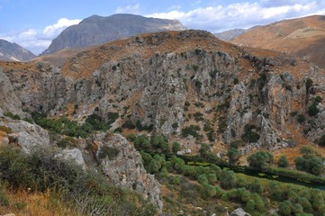 Fototapeta na wymiar Scenery of mountains on Crete island (Greek)
