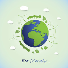 Environmentally Friendly Planet - Vector Illustration