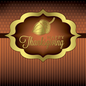Acorn elegant Thanksgiving card in vector format.