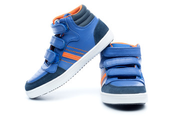 Pair of blue children sneakers