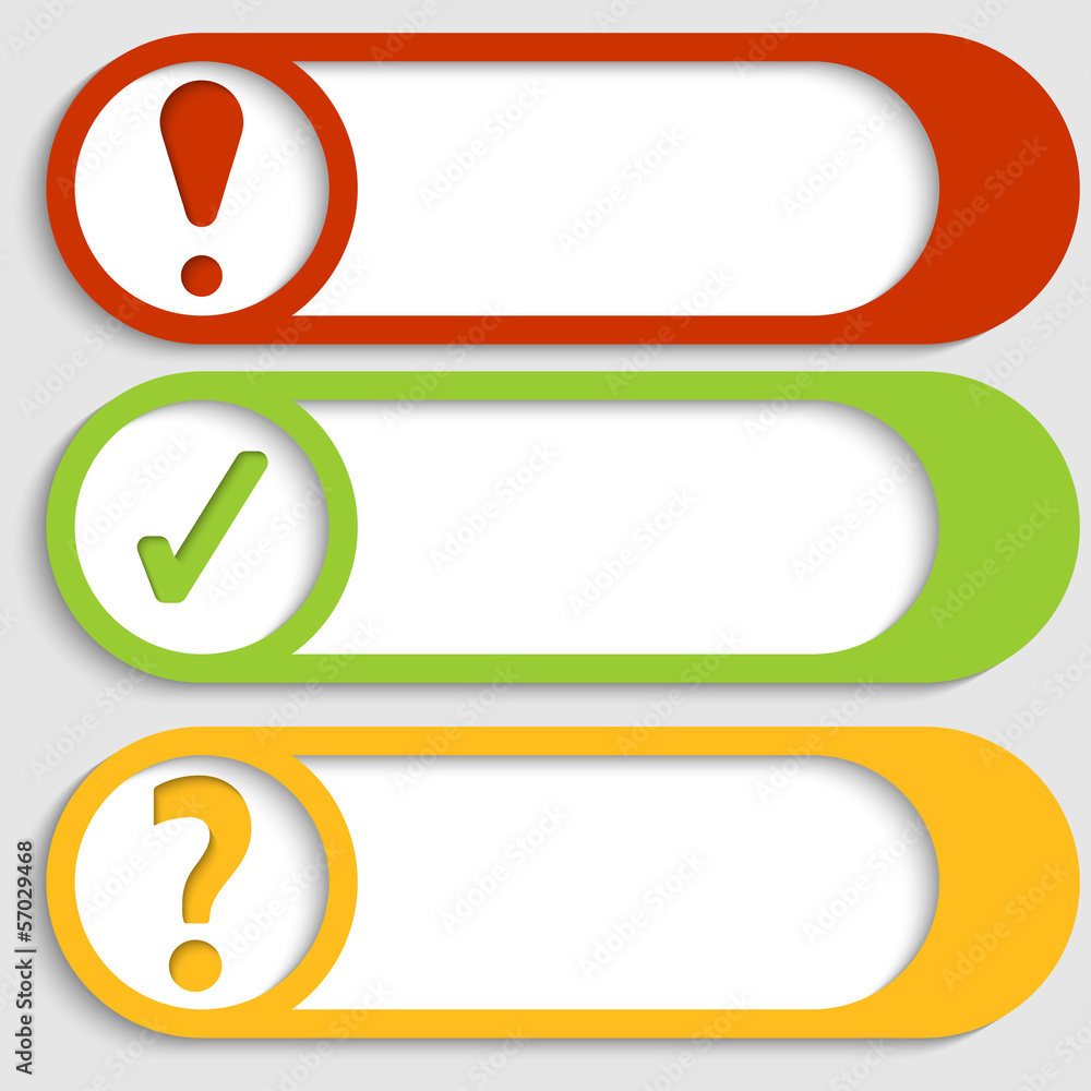 Poster set of three buttons with marks