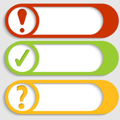 Obraz premium set of three buttons with marks