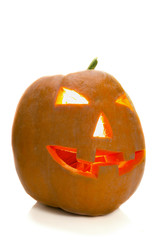 Naklejka premium Halloween pumpkin isolated on white background