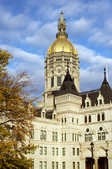 Fototapeta premium Connecticut state capitol building in Victorian Gothic style