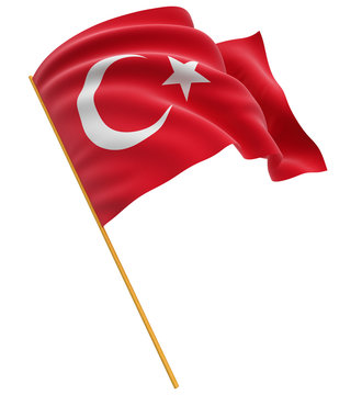 3D Turkish flag (clipping path included)
