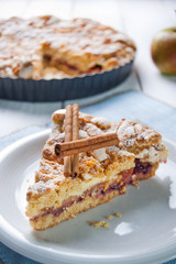 Delicious apple pie with sweet crumble