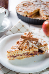 Delicious apple pie with sweet crumble
