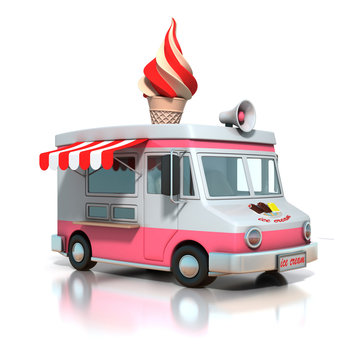 Ice Cream Truck 3d Illustration