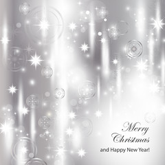 Silver Festive Christmas Background - Vector Illustration