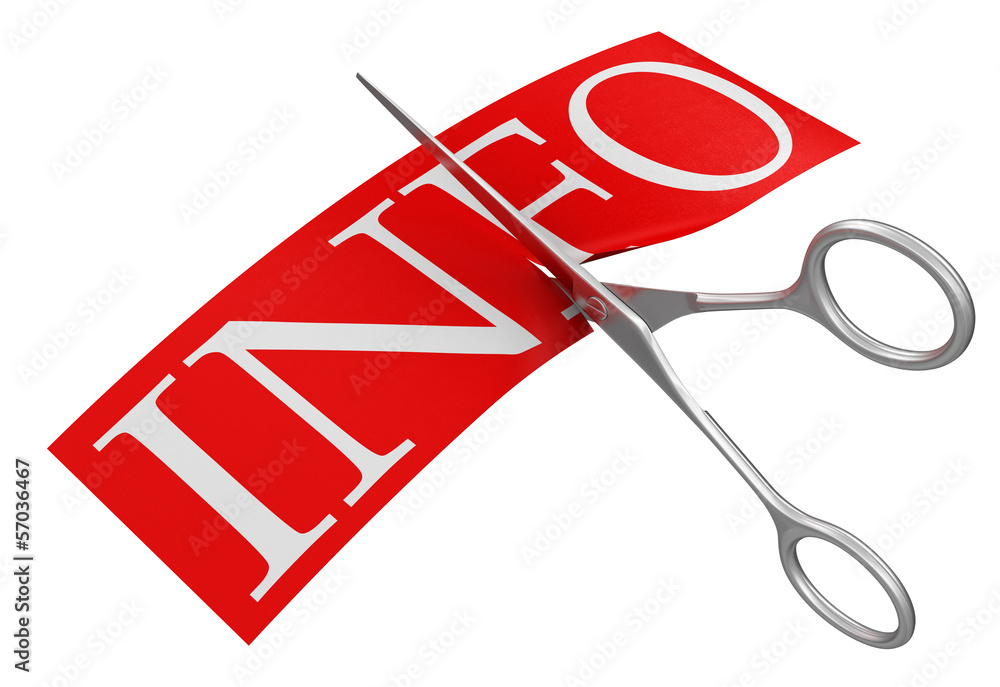 Poster scissors and info (clipping path included)