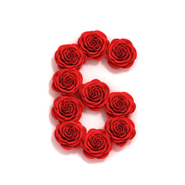 rose font number 6