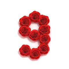 rose font number 9