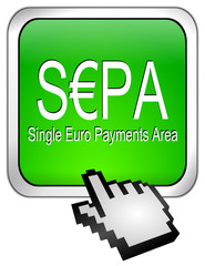 SEPA - Single Euro Payments Area - Button mit Cursor