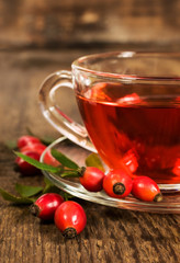 rosehip drink with fresh berries