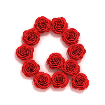 rose font letter Q