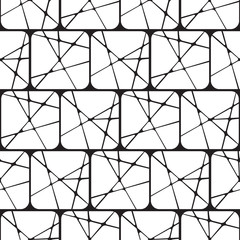 Black and White Abstract Geometric Vector Seamless Pattern.