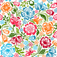 Vector floral colorful pattern