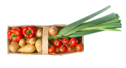 Basket with organic vegetable
