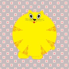 A funny yellow round cat
