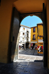 Old town view through Cordoba mosque gate