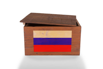 Wooden crate isolated on a white background