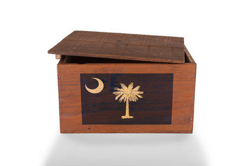 Wooden crate isolated on a white background