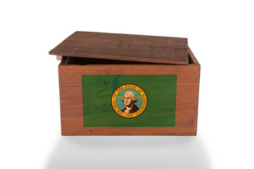 Wooden crate isolated on a white background