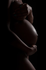 Pregnant African American woman body silhouette - Black people