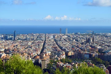 Crédence de cuisine en verre imprimé Barcelona Vue de Barcelone depuis le Turo de la Rovira.