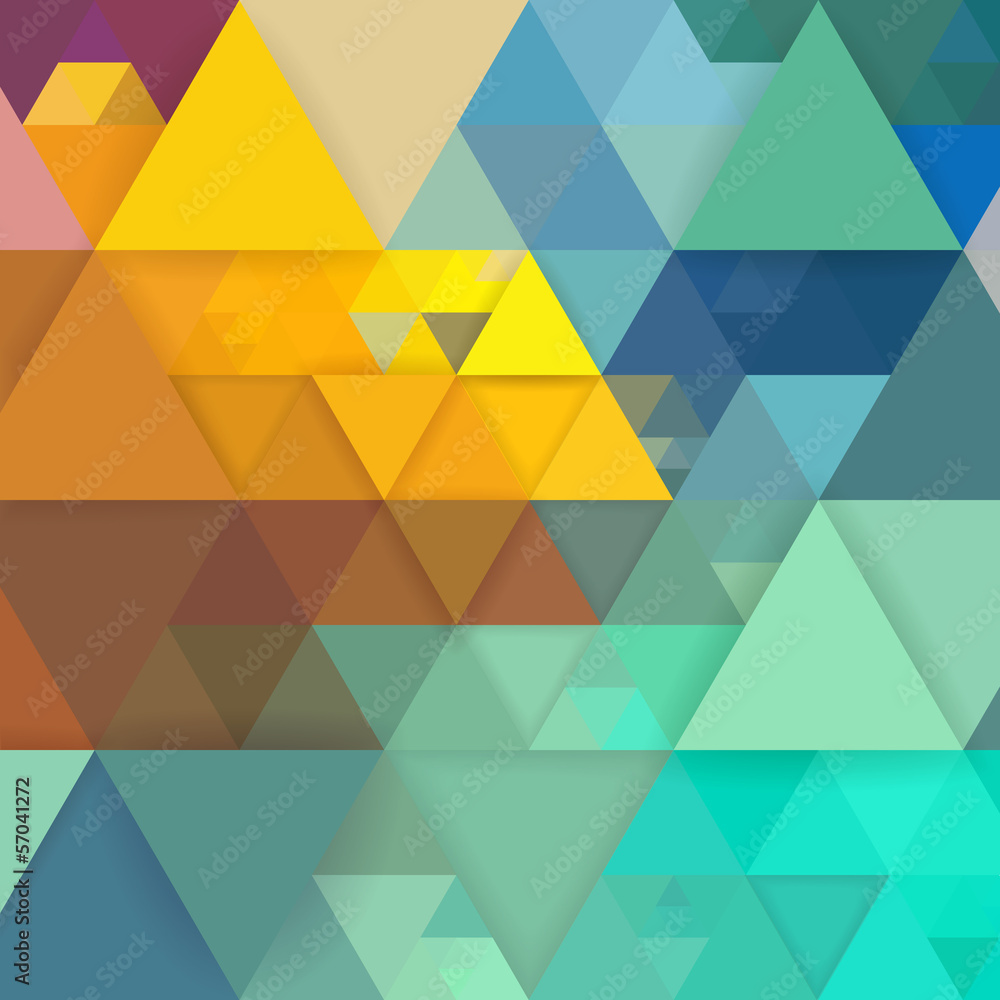 Poster abstract colorful geometric background with triangles.