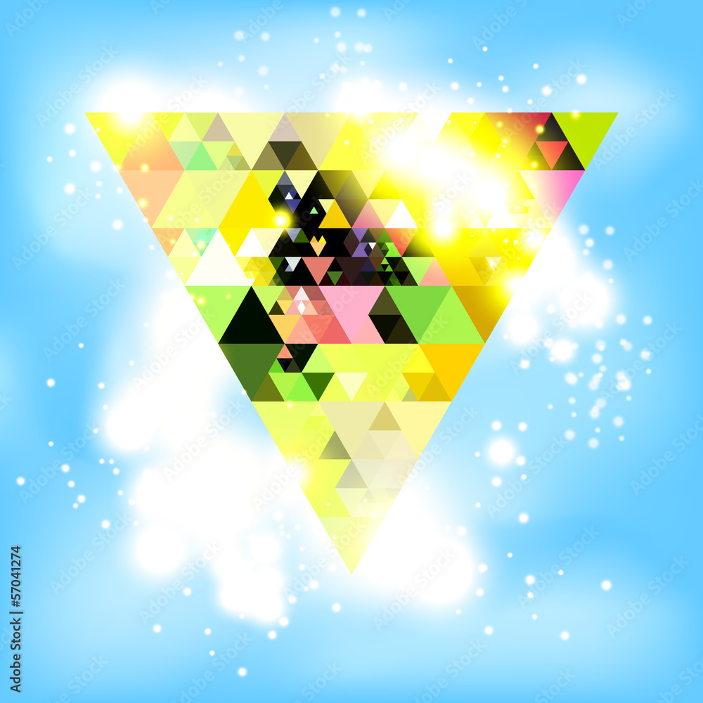 Poster abstract colorful geometric background with triangles.
