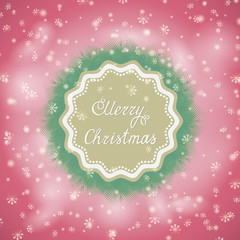 Christmas background with snowflakes and hoarfrost.