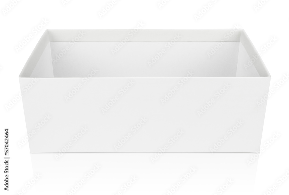 Wall mural Open shoe box isolated on white with clipping path