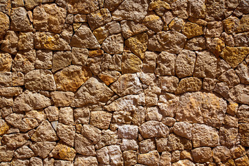 Ibiza masonry wall detail of mediterranean stonewall