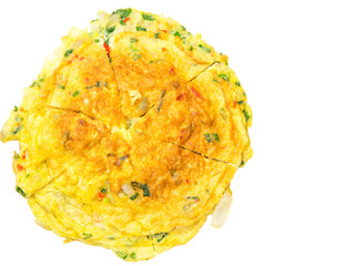 Telur dadar, a flat, Malaysian omelette-style side dish