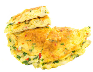 Telur dadar, a flat, Malaysian omelette-style side dish