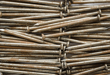Close up steel  nails background