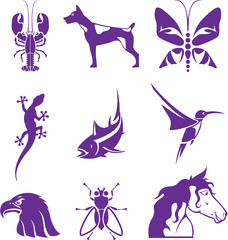 Animals elements vector