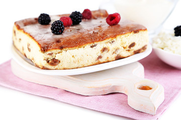 Cheese casserole with raisins