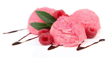 Delicious ice cream isolated on white