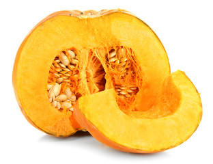 Cut pumpkin isolated on white